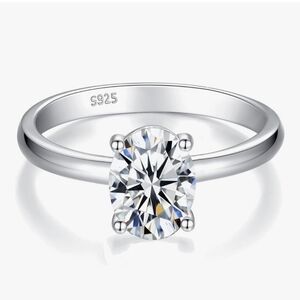 Moissanite Oval Solitaire Ring